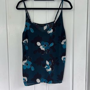 Dark blue floral shell tank top